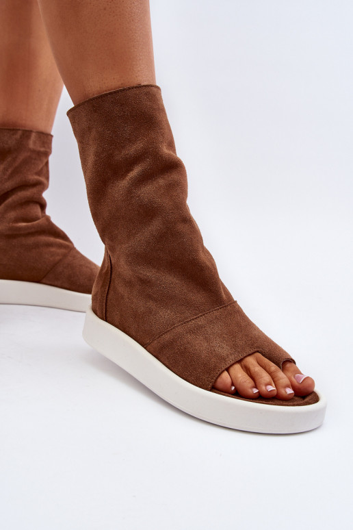 Zazoo 3441 Moteriškos zomšinės basutės Z Cholewka rudos spalvos