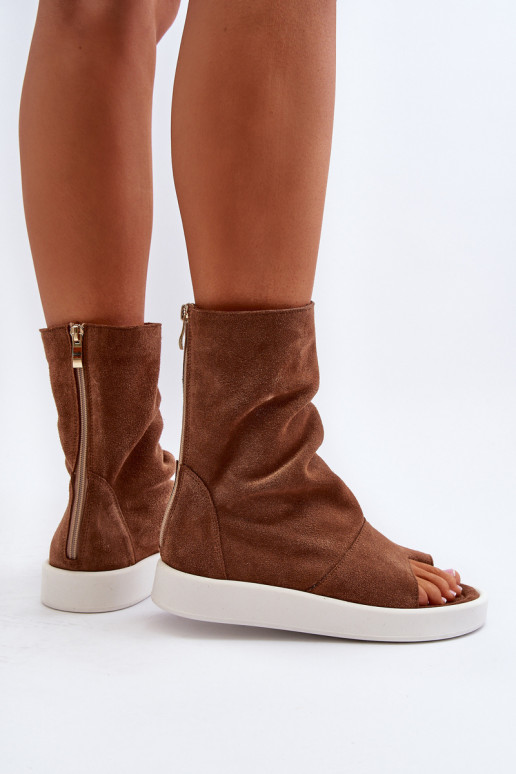 Zazoo 3441 Moteriškos zomšinės basutės Z Cholewka rudos spalvos