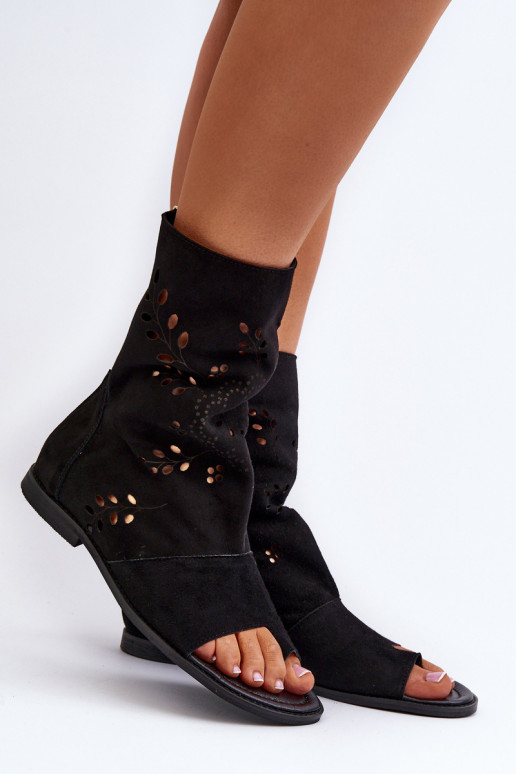 Zazoo 3437  Zomšinės basutės su auliuku  Juodos spalvos