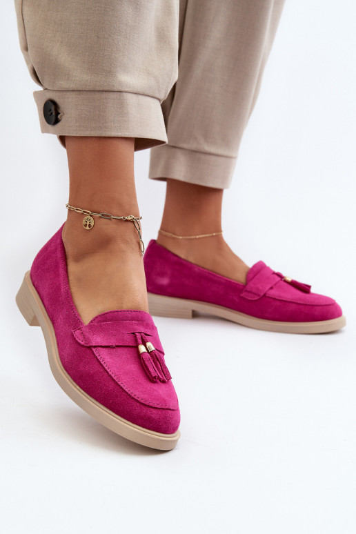 Zazoo 3420 Zomšiniai mokasinai  su plačiais kulniukais Fuskja