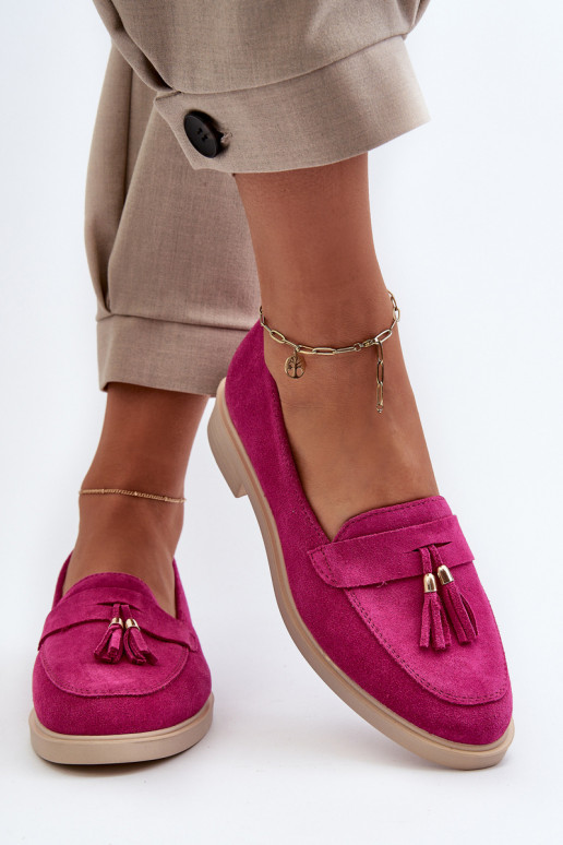 Zazoo 3420 Zomšiniai mokasinai  su plačiais kulniukais Fuskja