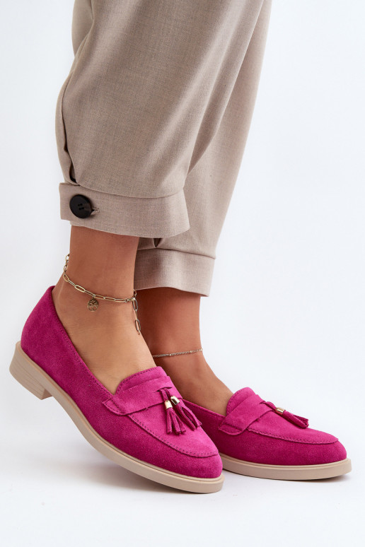 Zazoo 3420 Zomšiniai mokasinai  su plačiais kulniukais Fuskja