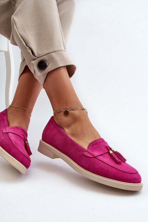 Zazoo 3420 Zomšiniai mokasinai  su plačiais kulniukais Fuskja