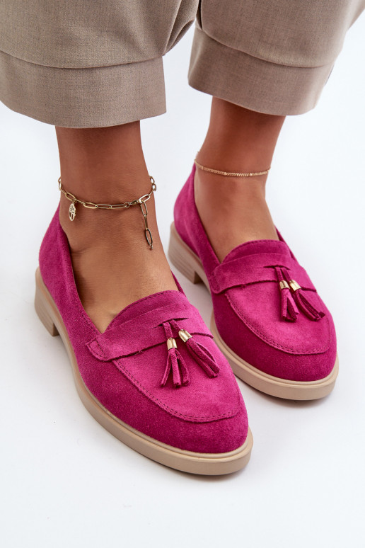 Zazoo 3420 Zomšiniai mokasinai  su plačiais kulniukais Fuskja