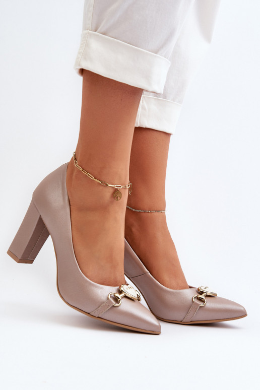 Zazoo 2453/OS   Bateliai su kulniukais su širdelėmis perlamutriniai