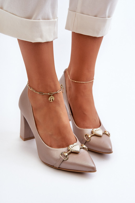 Zazoo 2453/OS   Bateliai su kulniukais su širdelėmis perlamutriniai