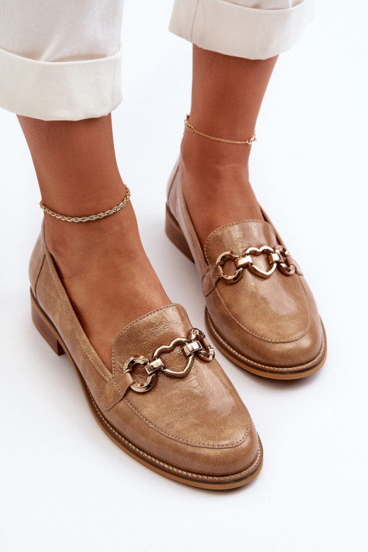    Lakuoti mokasinai Laura Messi 2760 rudos spalvos