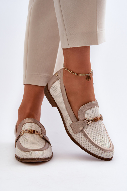   Mokasinai su ornamentais aukso spalvos  06442-25 aukso spalvos