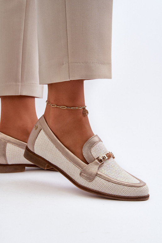   Mokasinai su ornamentais aukso spalvos  06442-25 aukso spalvos