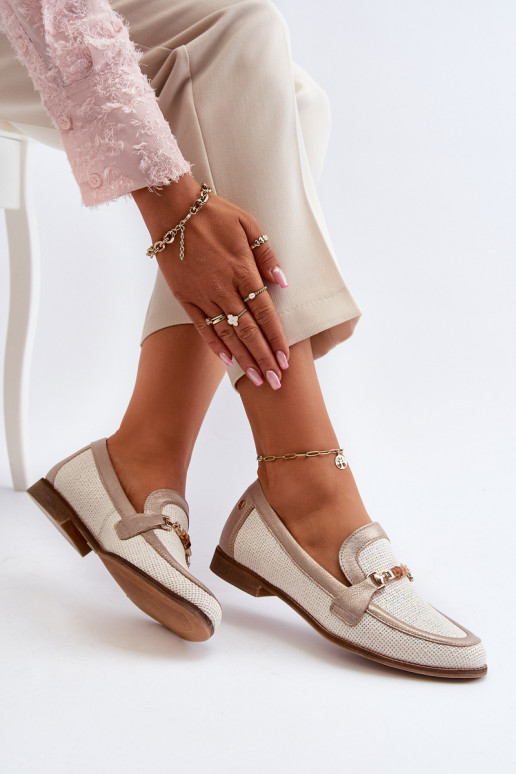   Mokasinai su ornamentais aukso spalvos  06442-25 aukso spalvos