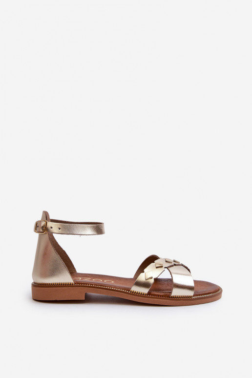 Zazoo 40378 lygiapadžiai Moteriškos basutės  aukso spalvos