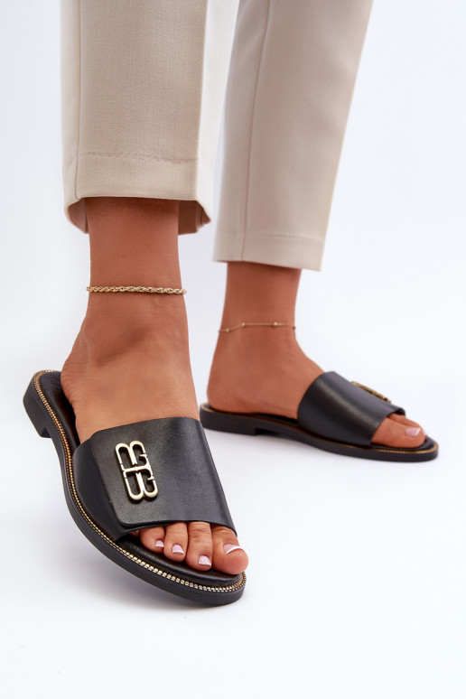 Zazoo 40384 Elegantiško stiliaus Šlepetės  Juodos spalvos