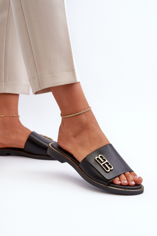 Zazoo 40384 Elegantiško stiliaus Šlepetės  Juodos spalvos