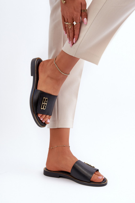 Zazoo 40384 Elegantiško stiliaus Šlepetės  Juodos spalvos