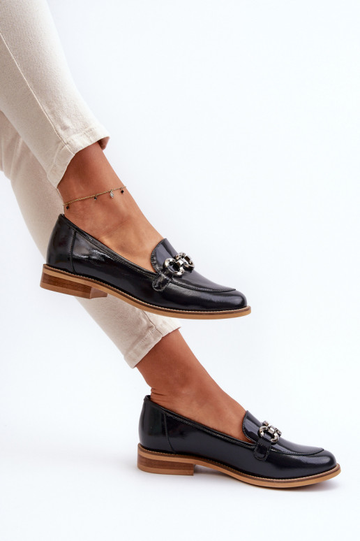    Lakuoti mokasinai Laura Messi 2760 tamsiai mėlynos spalvos