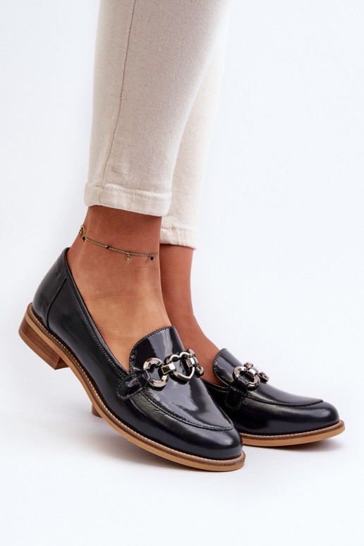    Lakuoti mokasinai Laura Messi 2760 tamsiai mėlynos spalvos