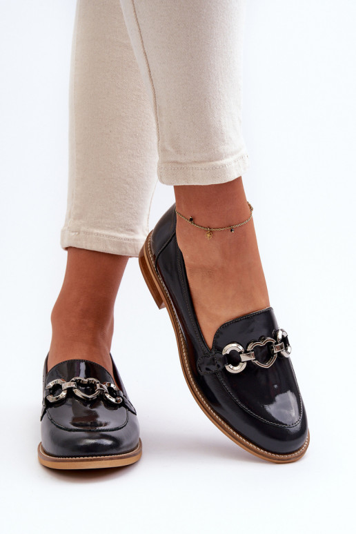    Lakuoti mokasinai Laura Messi 2760 tamsiai mėlynos spalvos