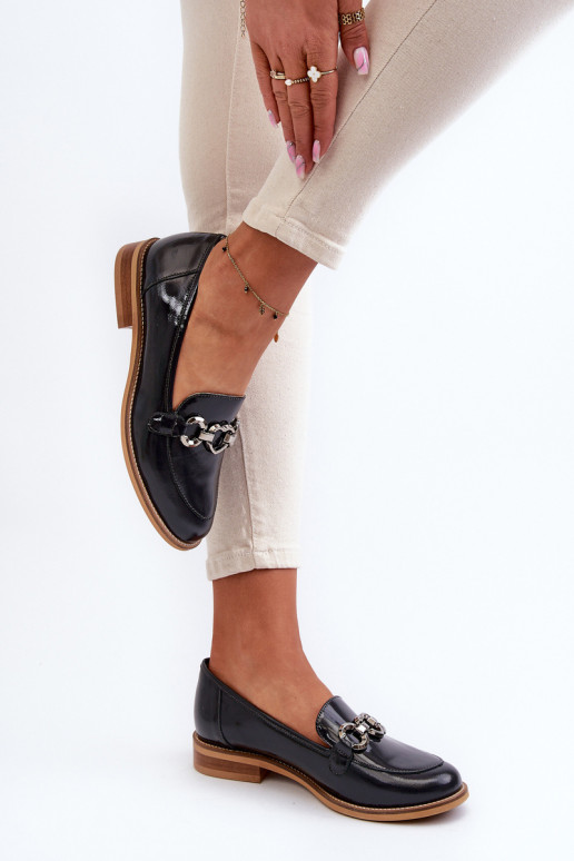    Lakuoti mokasinai Laura Messi 2760 tamsiai mėlynos spalvos