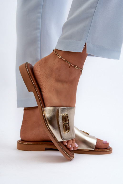 Zazoo 40384 Elegantiško stiliaus Šlepetės  aukso spalvos