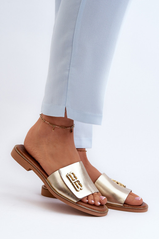 Zazoo 40384 Elegantiško stiliaus Šlepetės  aukso spalvos