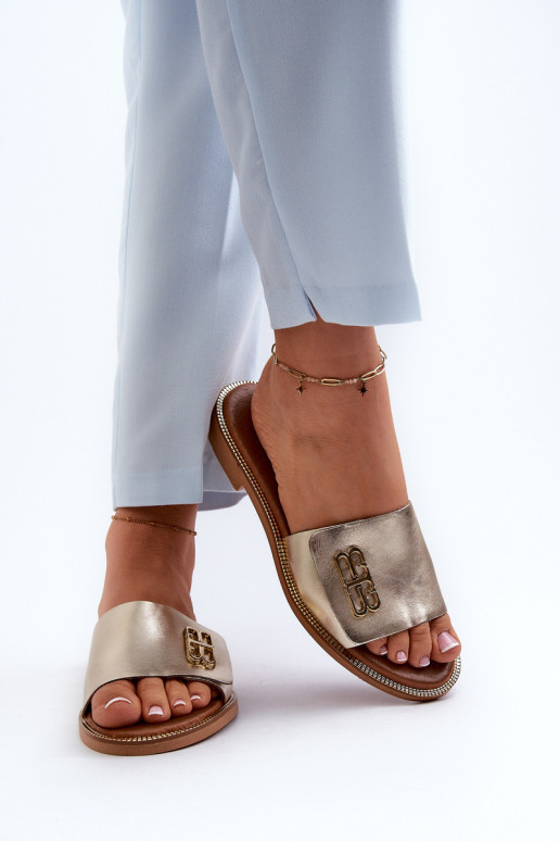 Zazoo 40384 Elegantiško stiliaus Šlepetės  aukso spalvos