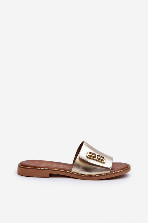 Zazoo 40384 Elegantiško stiliaus Šlepetės  aukso spalvos