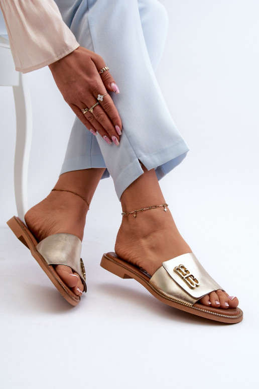 Zazoo 40384 Elegantiško stiliaus Šlepetės  aukso spalvos