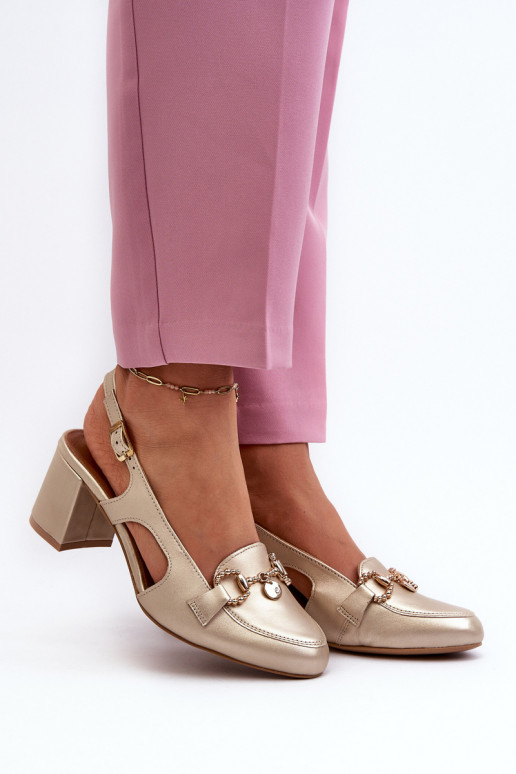 Moteriškos basutės su kulniukais  06419-25 aukso spalvos