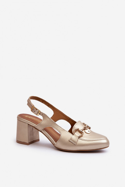 Moteriškos basutės su kulniukais  06419-25 aukso spalvos