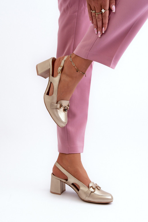 Moteriškos basutės su kulniukais  06419-25 aukso spalvos