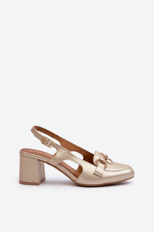 Moteriškos basutės su kulniukais  06419-25 aukso spalvos