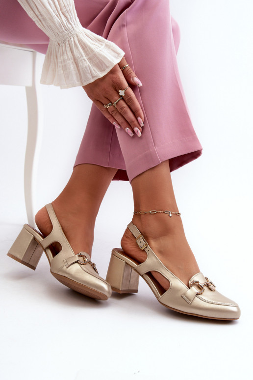 Moteriškos basutės su kulniukais  06419-25 aukso spalvos