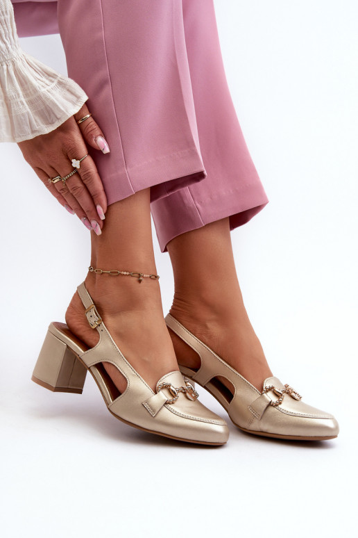 Moteriškos basutės su kulniukais  06419-25 aukso spalvos