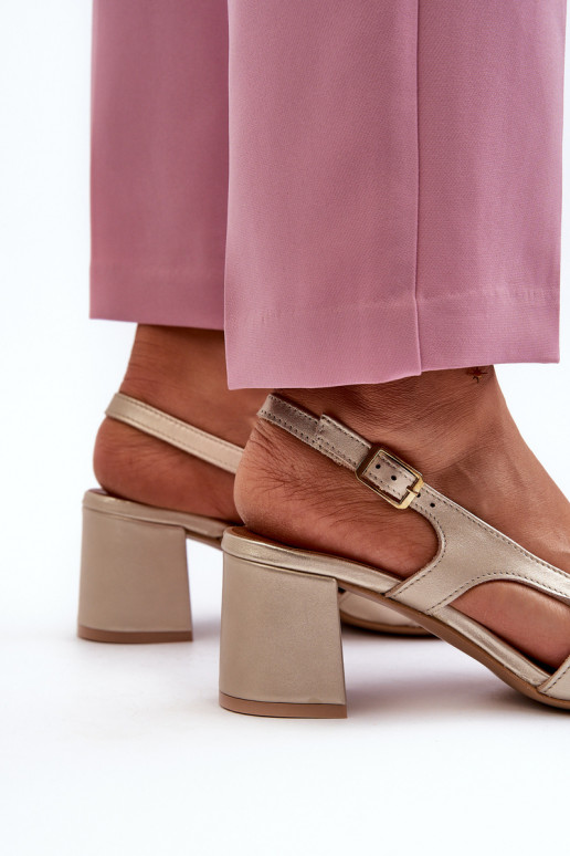 Moteriškos basutės su kulniukais  06419-25 aukso spalvos