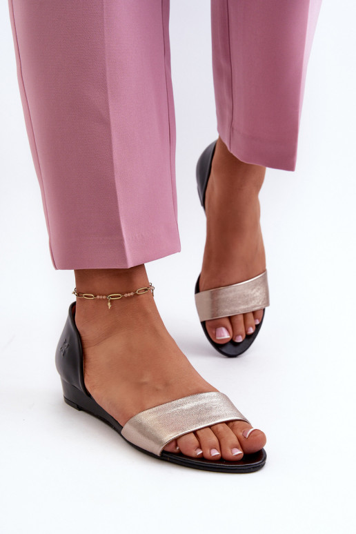 Moteriškos basutės  1971-67 Juodos ir-aukso spalvos