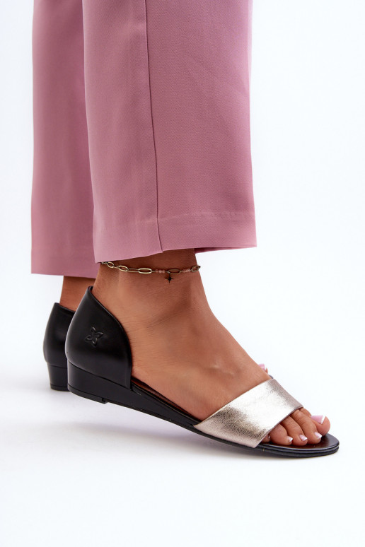 Moteriškos basutės  1971-67 Juodos ir-aukso spalvos