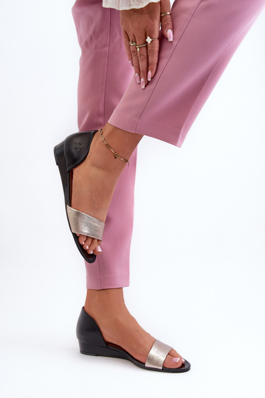 Moteriškos basutės  1971-67 Juodos ir-aukso spalvos