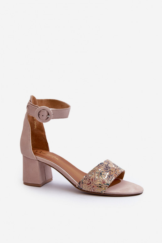 Elegantiški zomšiniai aukštakulniai  04141-49 smėlio spalvos