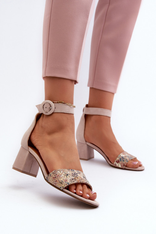 Elegantiški zomšiniai aukštakulniai  04141-49 smėlio spalvos