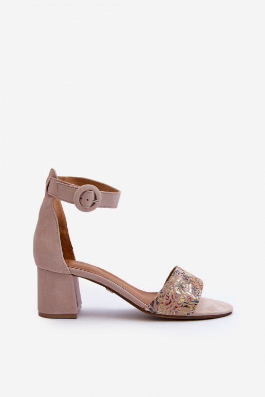 Elegantiški zomšiniai aukštakulniai  04141-49 smėlio spalvos