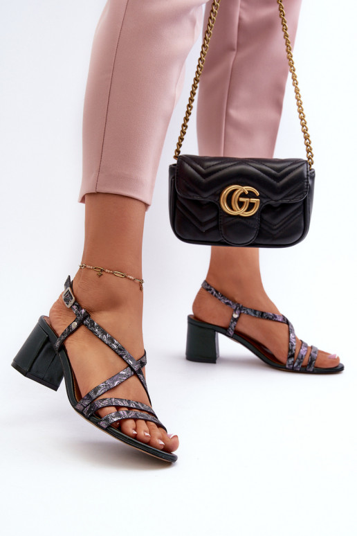 Moteriškos basutės su neaukštais kulniukais  06653-09 chaki spalvos