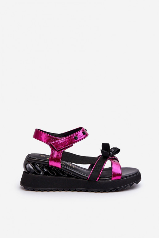 Moteriškos basutės su kaspinais D&A CR956 rožinės spalvos