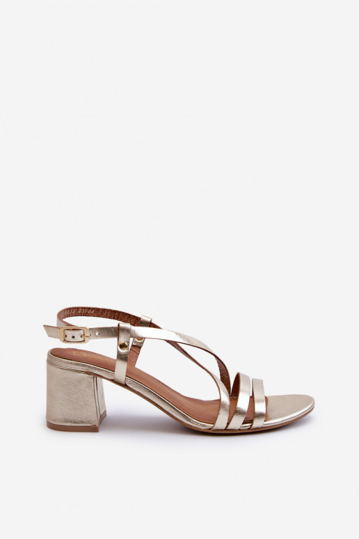 Moteriškos basutės su neaukštais kulniukais  06653-25 aukso spalvos