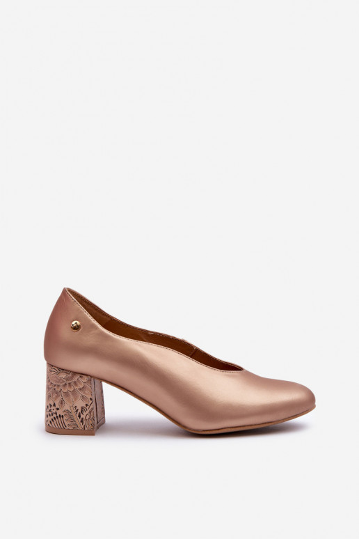 Elegantiško stiliaus   Bateliai su kulniukais  06422-25 aukso spalvos Elegantiško stiliaus   Bateliai su kulniukais  06422-25 aukso spalvos