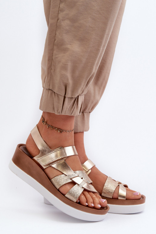 Zazoo 40397  Moteriškos basutės su platforma aukso spalvos