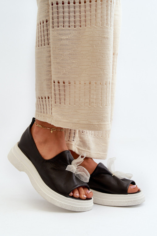 Zazoo 2939 Moteriškos basutės  su kaspinais Juodos spalvos