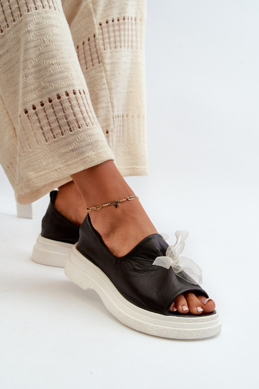 Zazoo 2939 Moteriškos basutės  su kaspinais Juodos spalvos