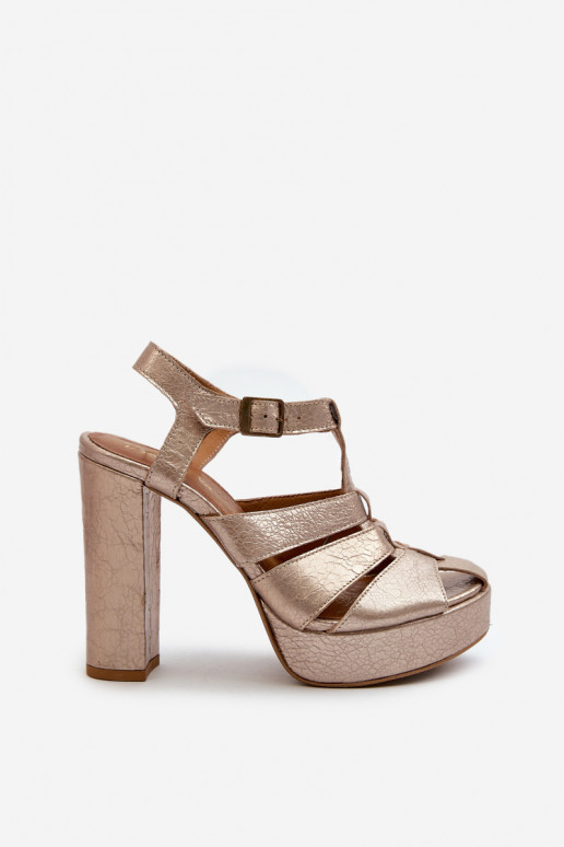 Moteriškos aukštakulnės basutės    06050-25 aukso spalvos