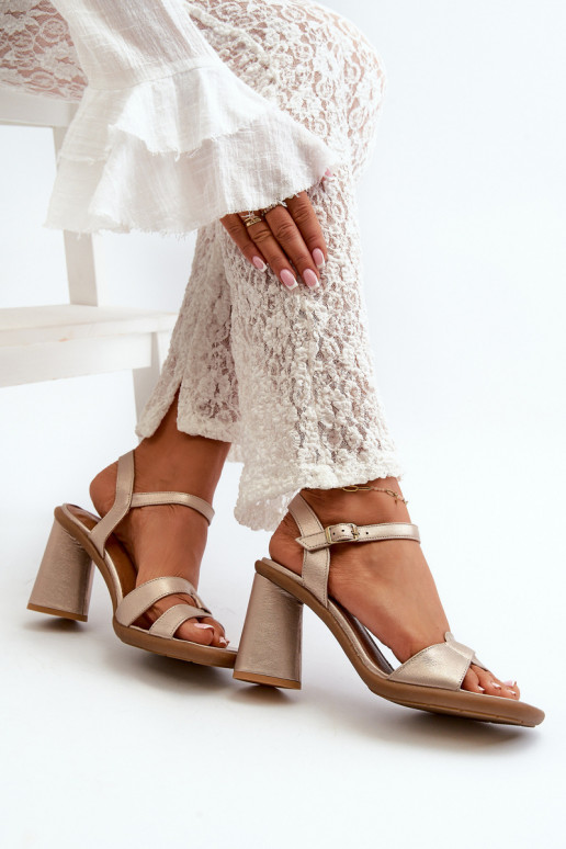 Moteriškos basutės su kulniukais  06029-25 aukso spalvos