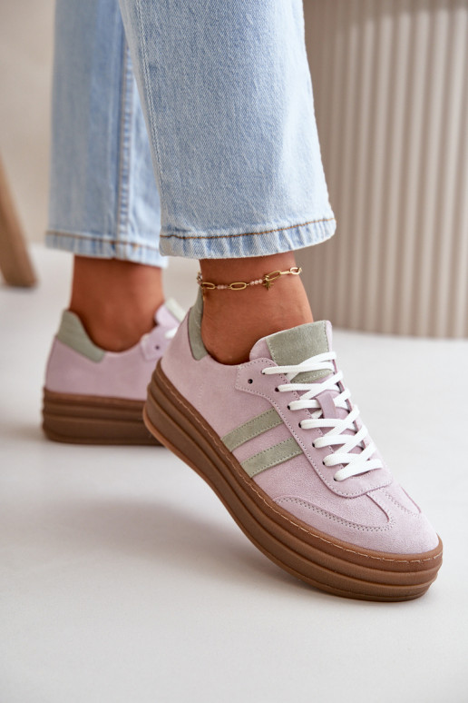 Zazoo N1068S4 Zomšiniai  modelio batai su platforma Violetinės spalvos